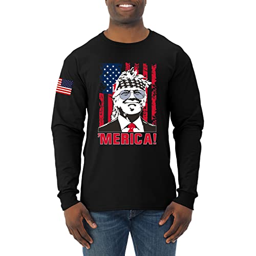 Black Sleeve Print Merica