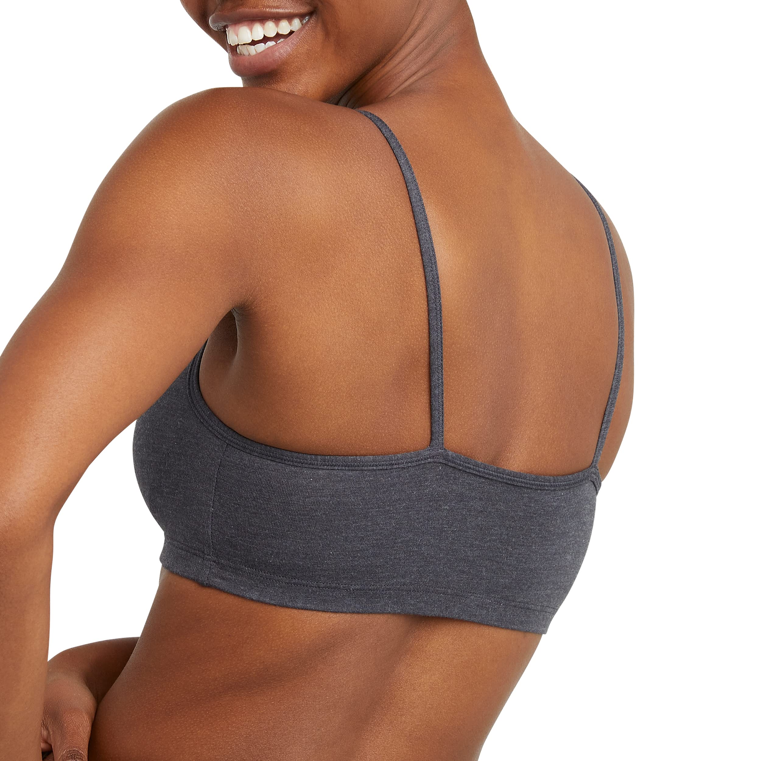 Hanes Women's Comfortable Cotton Bralette 3-Pack - Soft Wireless Bras for Sleeping, Yoga & Everyday Wear