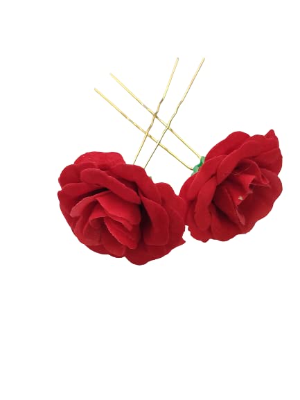 Elegant Rose Hair Barrettes for Women - Floral Hair Clips for Wedding, Party & Special Occasions - Perfect Hair Accessory for Bridal Hairstyles & Formal Events (Set of 1)