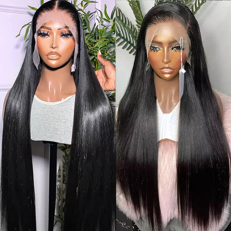 Eullair 13x4 Transparent Lace Front Wig - 100% Human Hair Straight Wig with Undetectable Lace for Natural Look | Perfect for Daily Wear, Cosplay, and Special Occasions