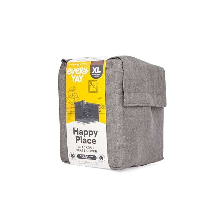 EveryYay Happy Place Grey Blackout Dog Crate Cover 43.25