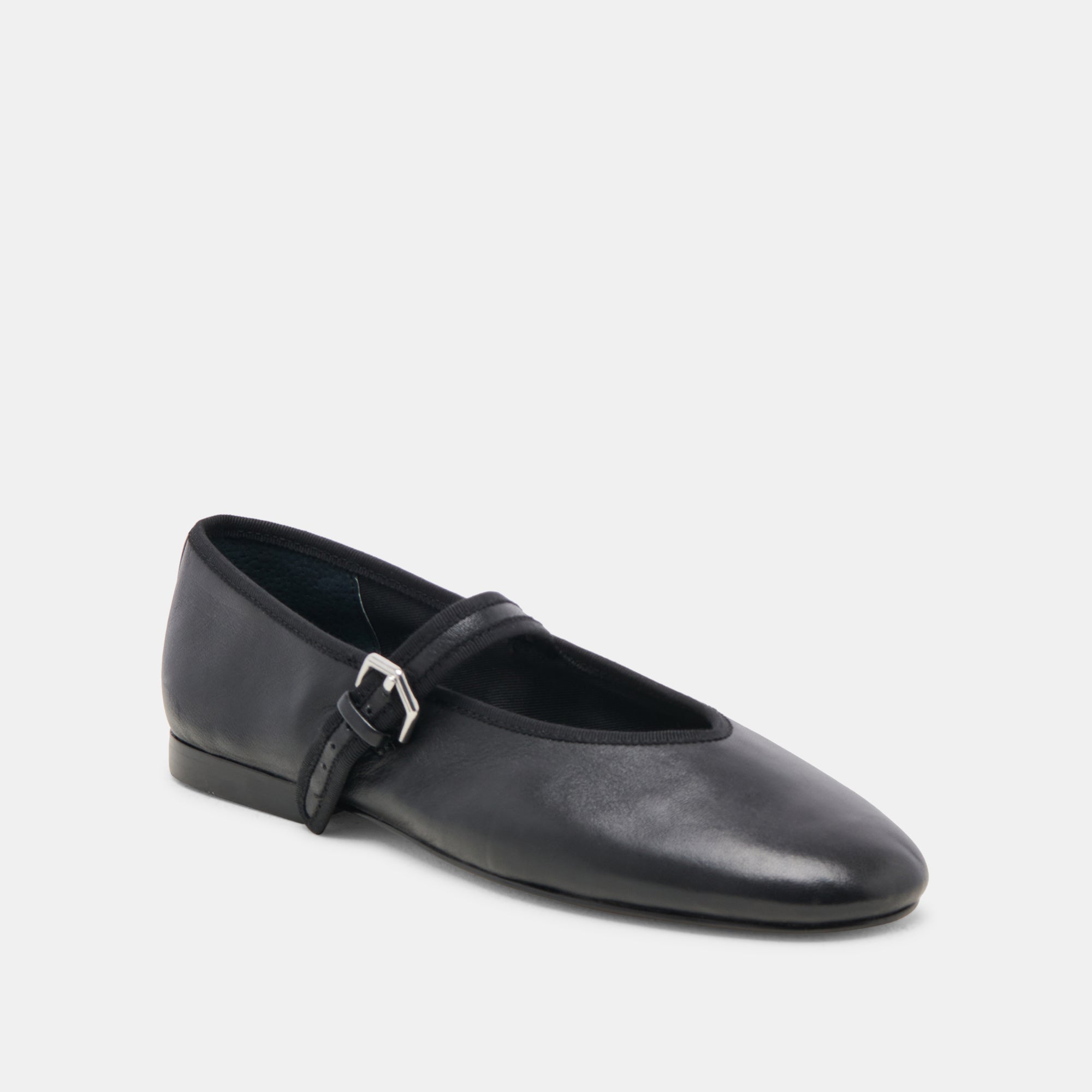 ROSLYN Black Leather Ballet Flats for Women - Comfortable & Stylish Shoes for Work, Office, and Casual Wear