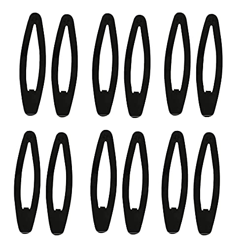 No Slip Metal Hair Clips - 6 Pack Tic Tac Hair Pins for Women & Girls, Strong Hold Hair Accessories for Styling - Perfect for School, Work, Parties & Everyday Use (Black)