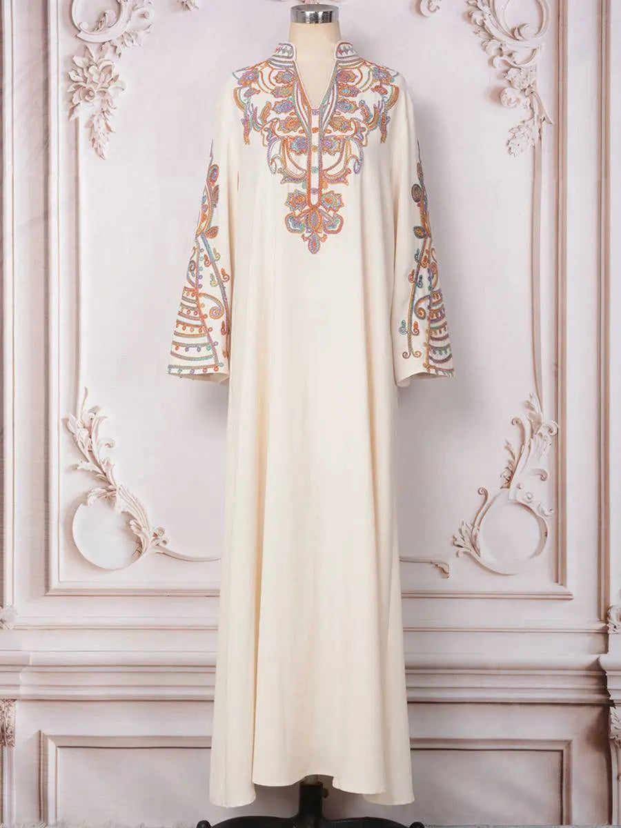 Elegant Eid Rope Embroidery Caftan Dress for Women - Flowy Moroccan Kaftan #25232 - Perfect for Eid Celebrations, Weddings & Special Occasions