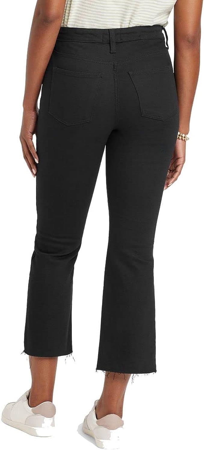 Universal Thread Women's High-Rise Bootcut Cropped Jeans - Black Wash Size 16 | Stretchy Denim Pants for Casual Wear, Work & Night Out