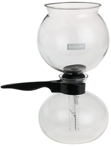 Bodum Pebo 34 oz Vacuum Insulated Coffee Maker - Heat Resistant Borosilicate Glass, Black - Perfect for Home Brewing, Office Use & Camping