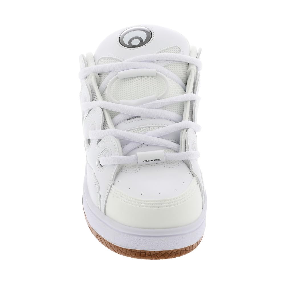 Osiris D3 OG Sneakers - White/White/Gum - Men's Size 11.5 (Medium Width) - Retro Skate Shoes for Streetwear & Casual Wear