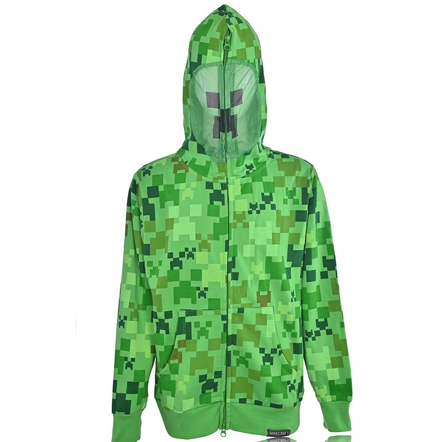 Official Minecraft Boys Video Game Hoodie - Black & Green Creeper Face Sweatshirt | Gaming Apparel for Kids & Teens | Perfect for Gaming Parties, School & Casual Wear