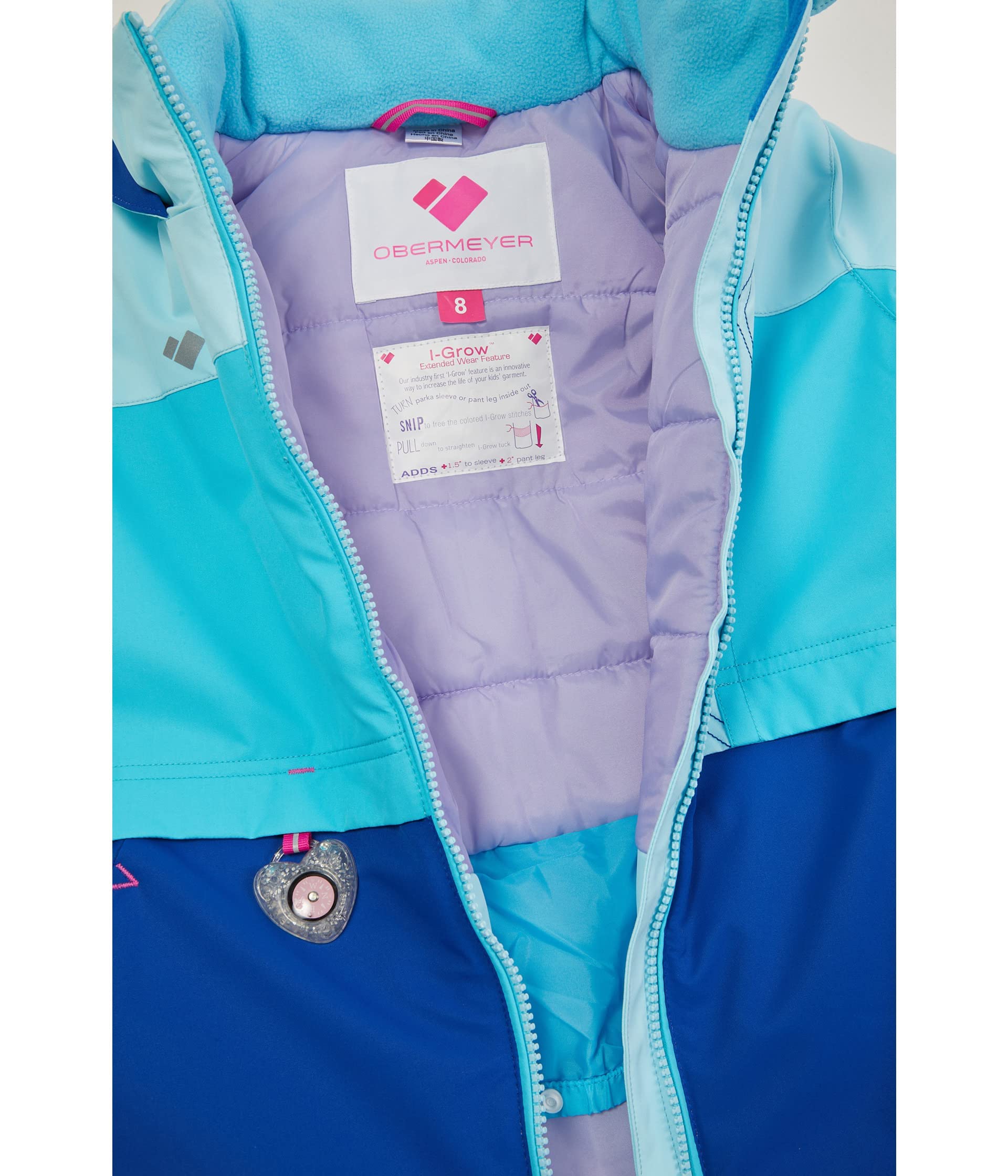 Obermeyer Kids Colette Fleece Jacket for Toddlers & Children - Soft Ear Warmers, Elastic Cuffs - Warm Winter Coat for Boys & Girls - Perfect for Outdoor Play, Snow Days & School Activities