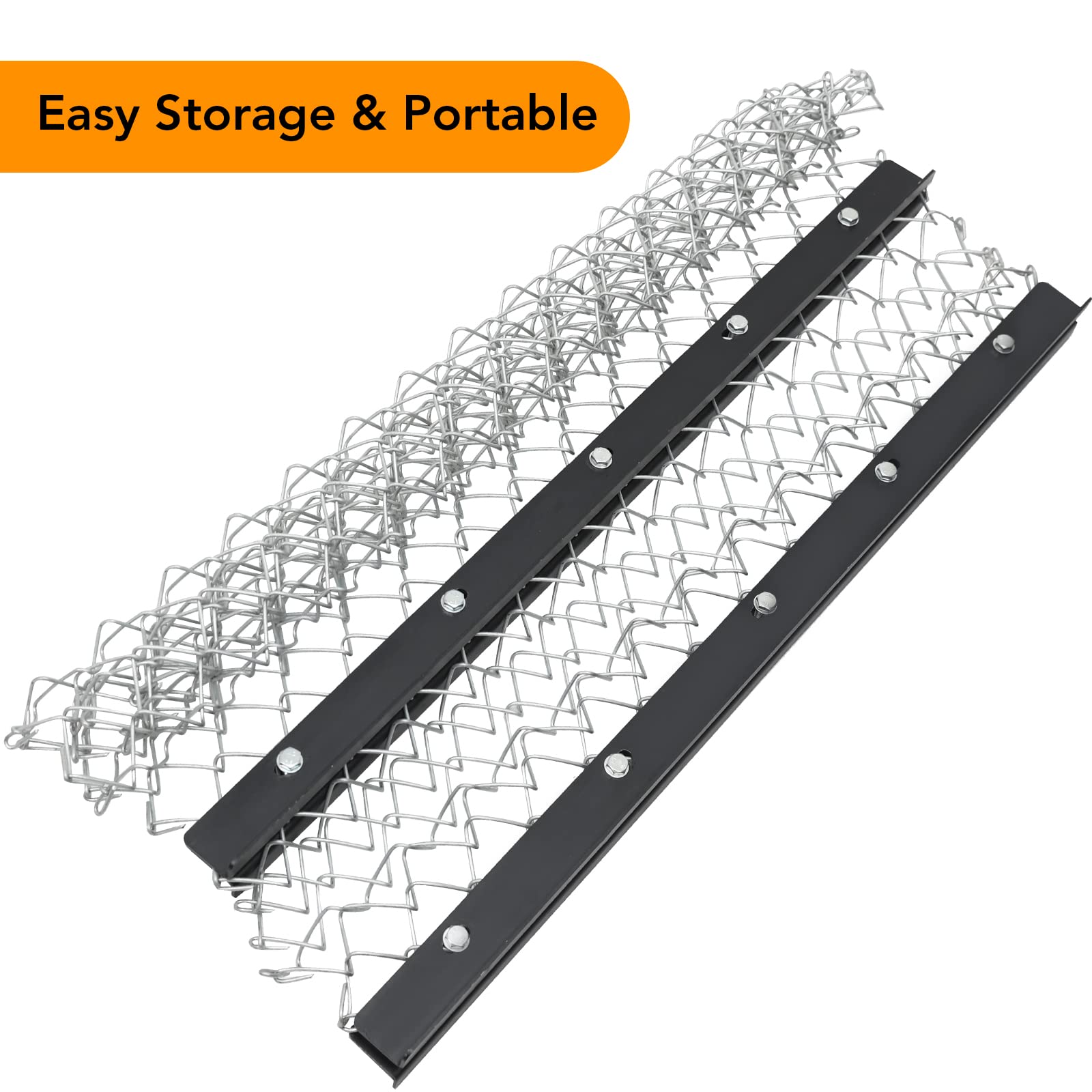 GARVEE 4' x 5' ATV/UTV Drag Harrow - Heavy Duty Chain Harrow for Landscape Leveling, Gravel Driveway Maintenance, Yard & Farm Improvement | Durable Tractor Attachment for Soil Preparation, Pasture Renovation & Arena Grooming