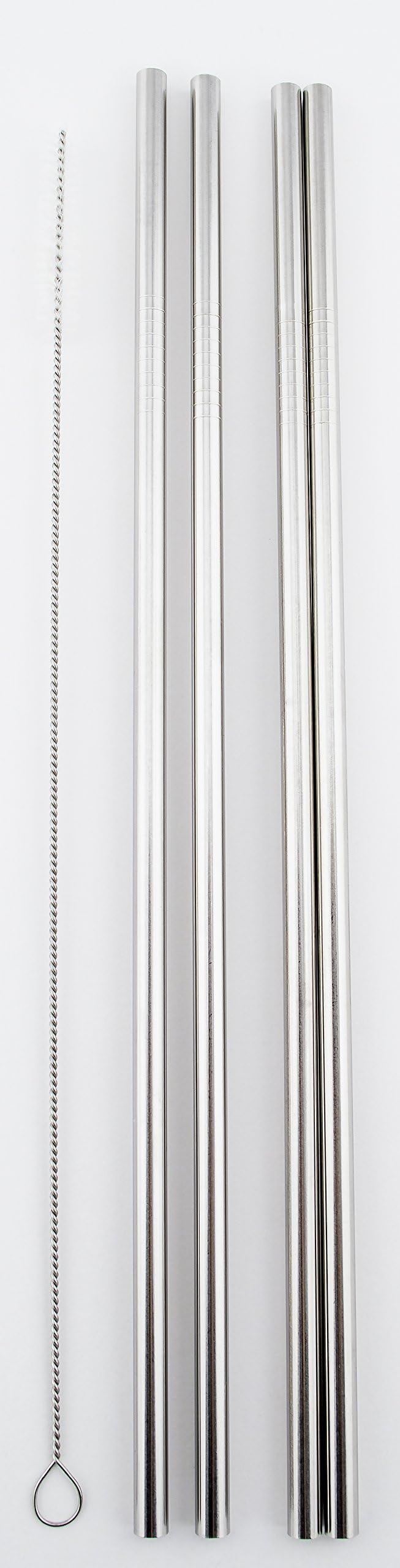 4 Pack Reusable Stainless Steel Straws for 30 oz Yeti Tumbler & Rambler Cups - CocoStraw Brand Eco-Friendly Metal Drinking Straws - Perfect for Iced Coffee, Smoothies & Cold Drinks at Home, Office or Travel