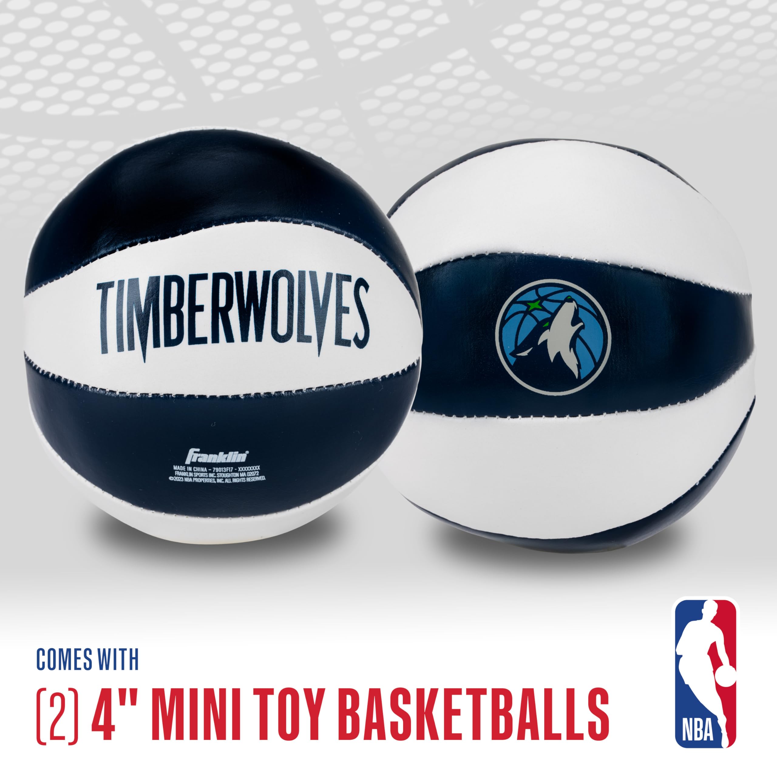 Franklin Sports NBA Mini Basketballs - 2 Pack Soft Kids Toy for Indoor Play & Door Hoops - Perfect for Young NBA Fans