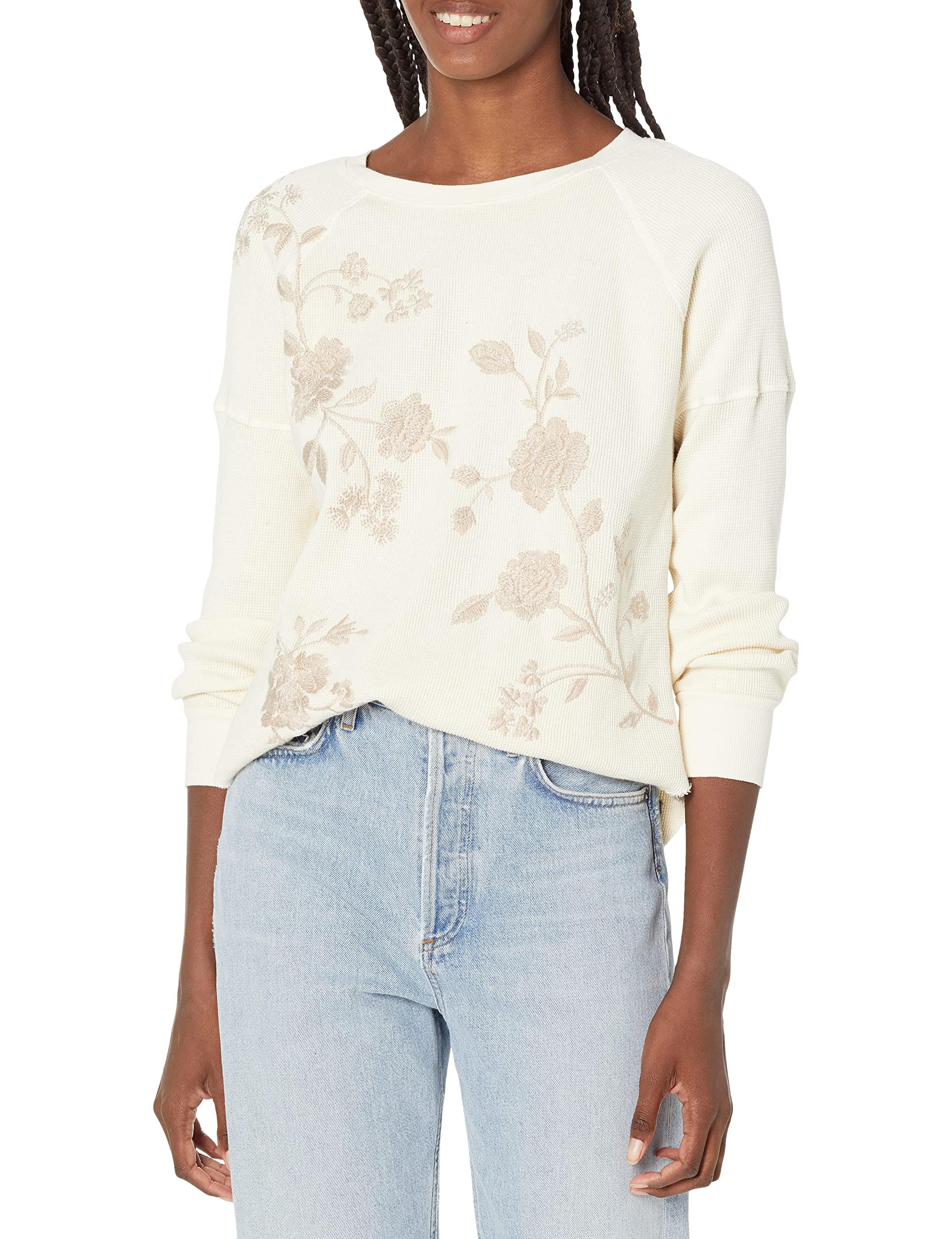 JWLA By Johnny Was Women's Long Sleeve Thermal Shirt - Soft Fleece Lined Winter Top for Cold Weather, Cozy Casual Wear & Layering