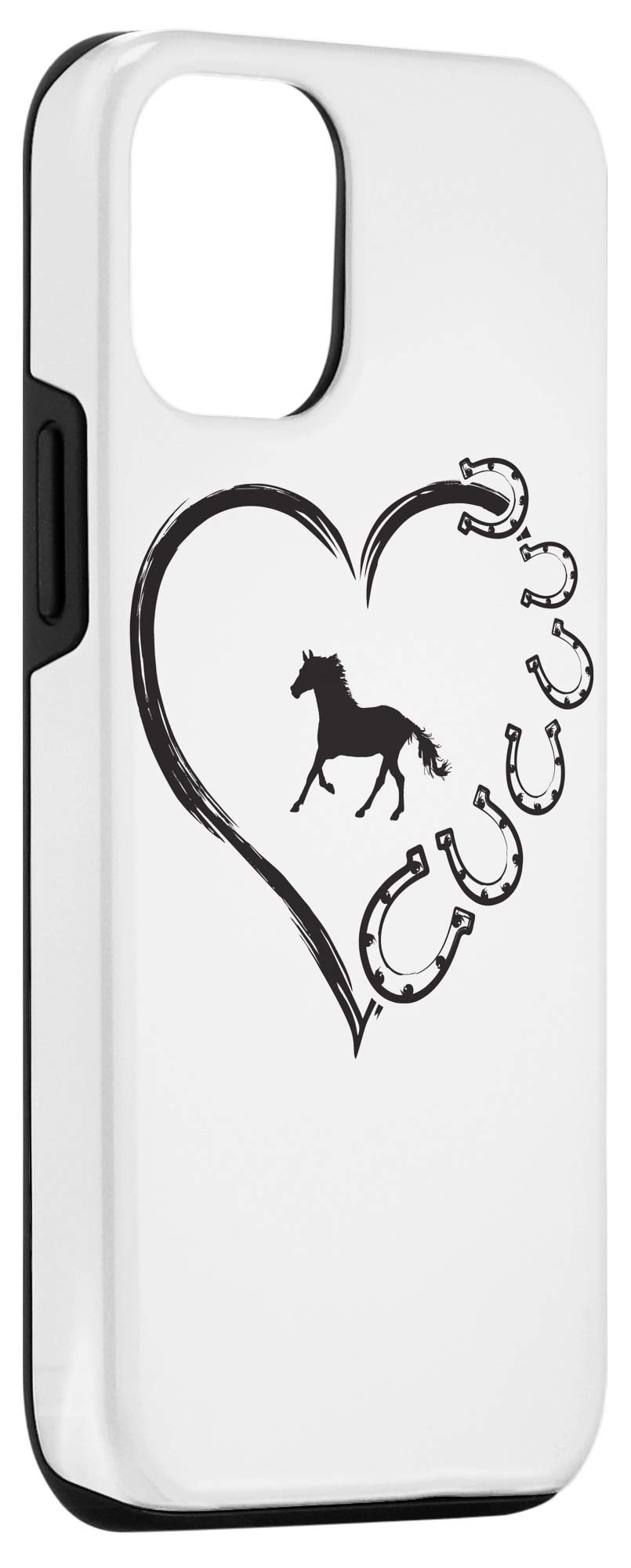 iPhone 12/12 Pro Horseshoe Heart Case - Cute Horse Lover Design for Christmas Gifts | Perfect for Equestrians, Riders & Animal Lovers