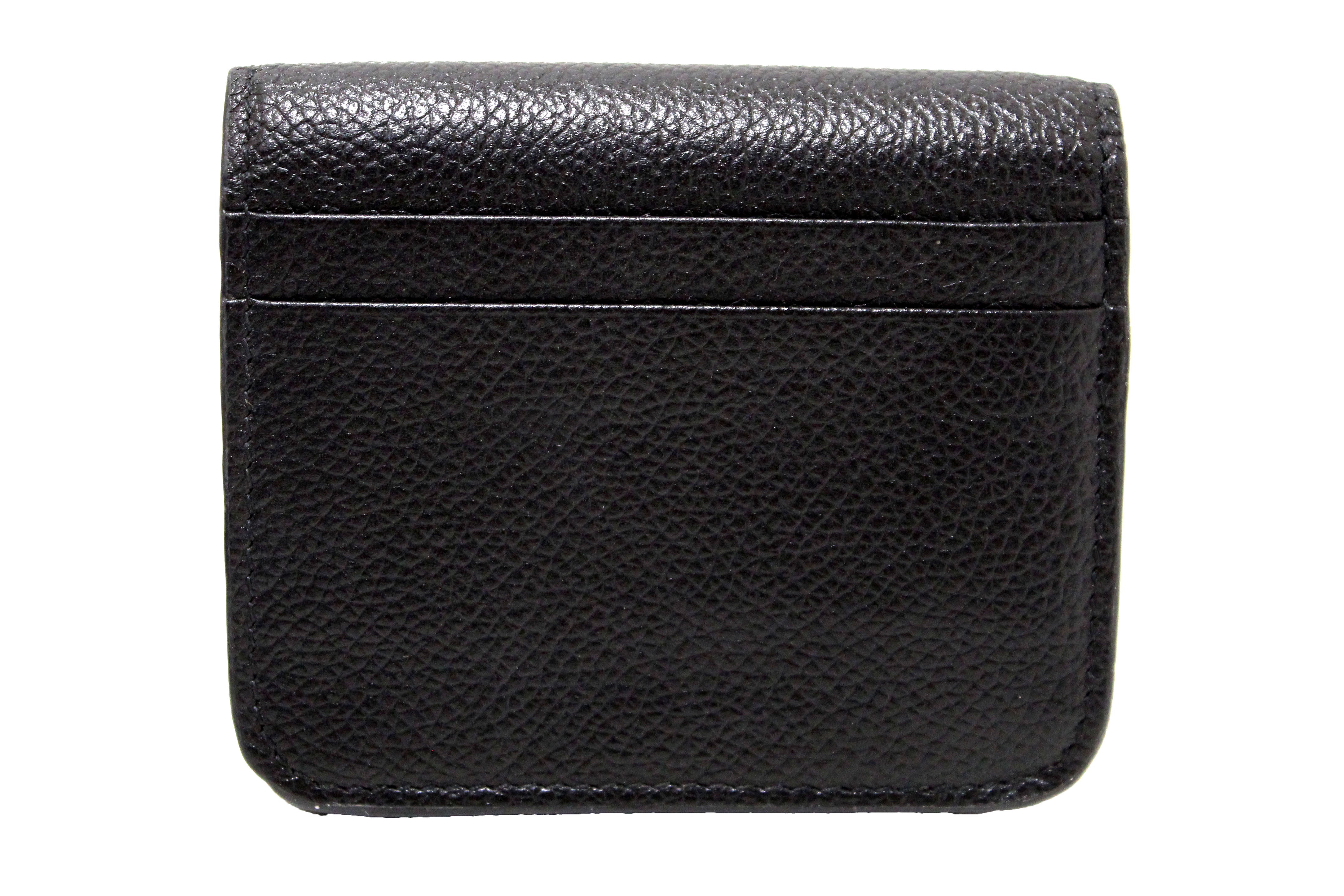 Balenciaga Black Grained Calfskin Leather Cash Mini Wallet for Women | Compact Luxury Card Holder | Perfect for Everyday Use, Travel & Gifts