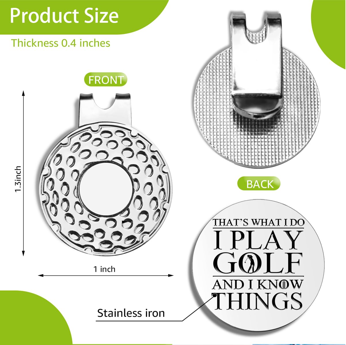 Funny Golf Ball Markers with Hat Clip - Unique Golf Gifts for Men, Dad, Husband & Grandpa - Perfect for Birthdays, Retirement & Golf Lovers - Great for Course Play & Golf Tournaments