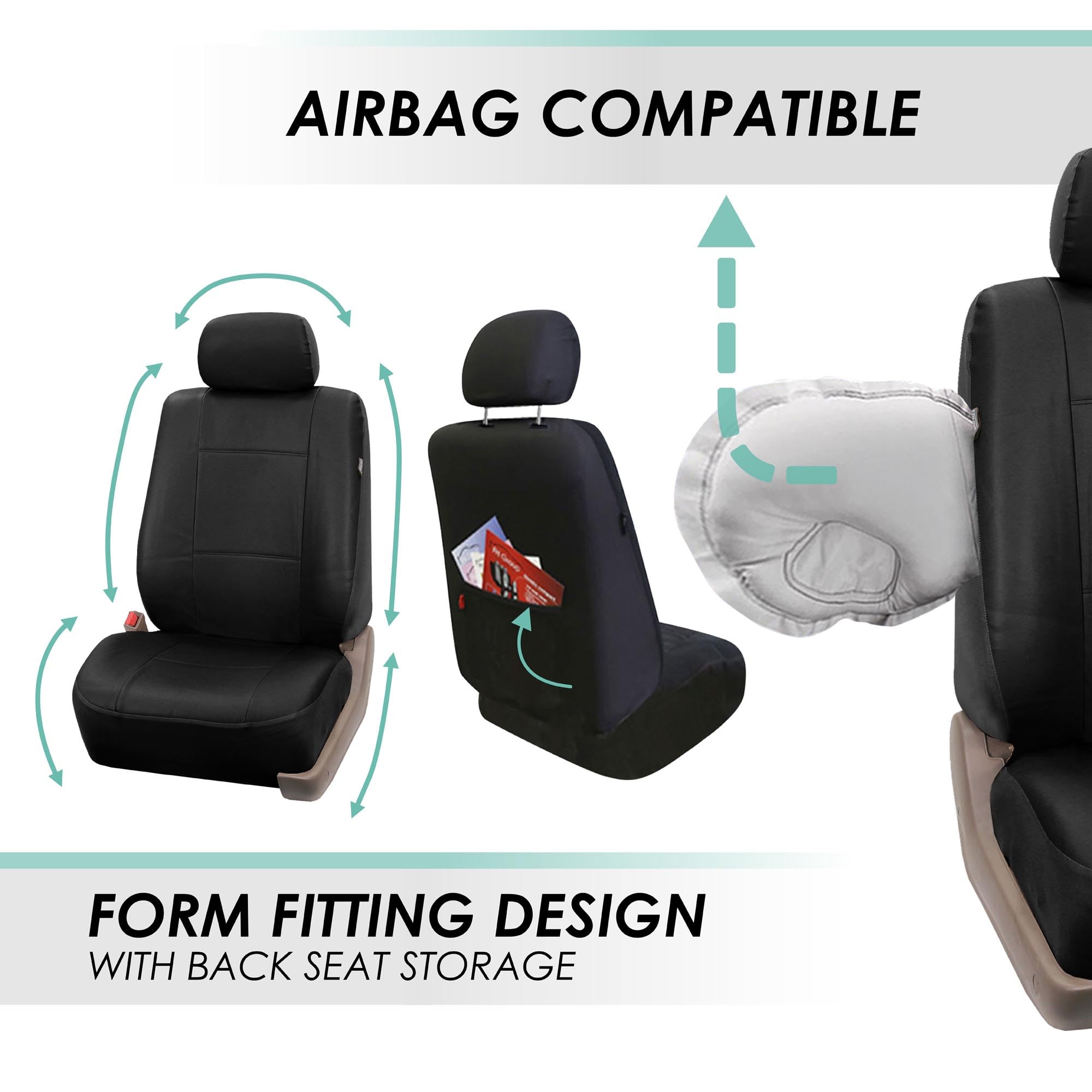 TLH 3D Air Mesh Car Seat Covers - Black, Universal Fit for Cars & SUVs - Perfect for Comfort & Style