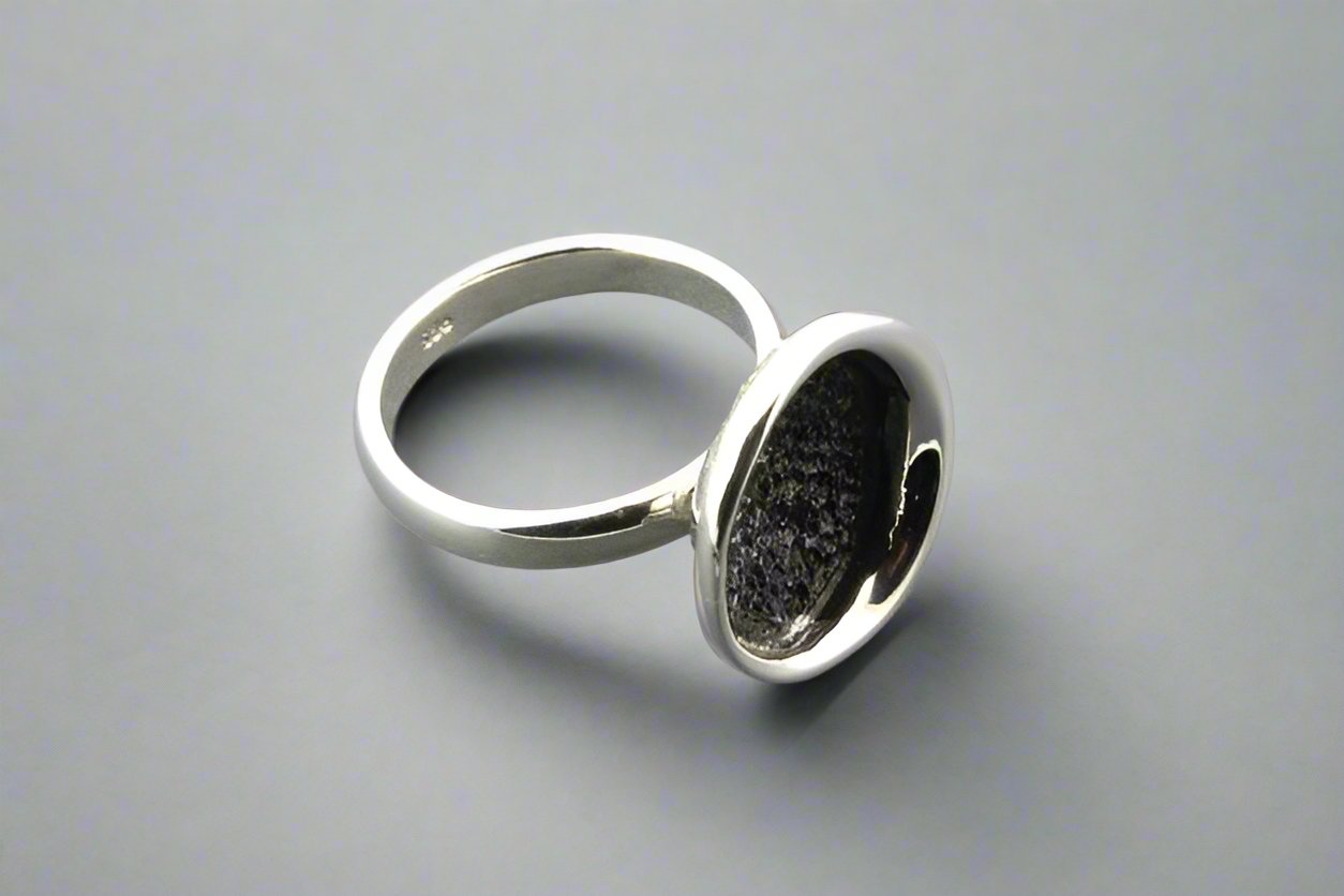 Oxidized Sterling Silver Cup Ring - Vintage Boho Jewelry for Women, Perfect for Stacking & Everyday Wear