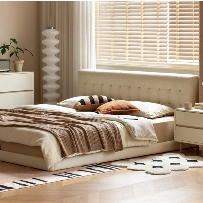 Organic Leather Art Floor Bed - Handcrafted Eco-Friendly Mattress for Adults & Kids - Perfect for Minimalist, Boho & Montessori Bedrooms