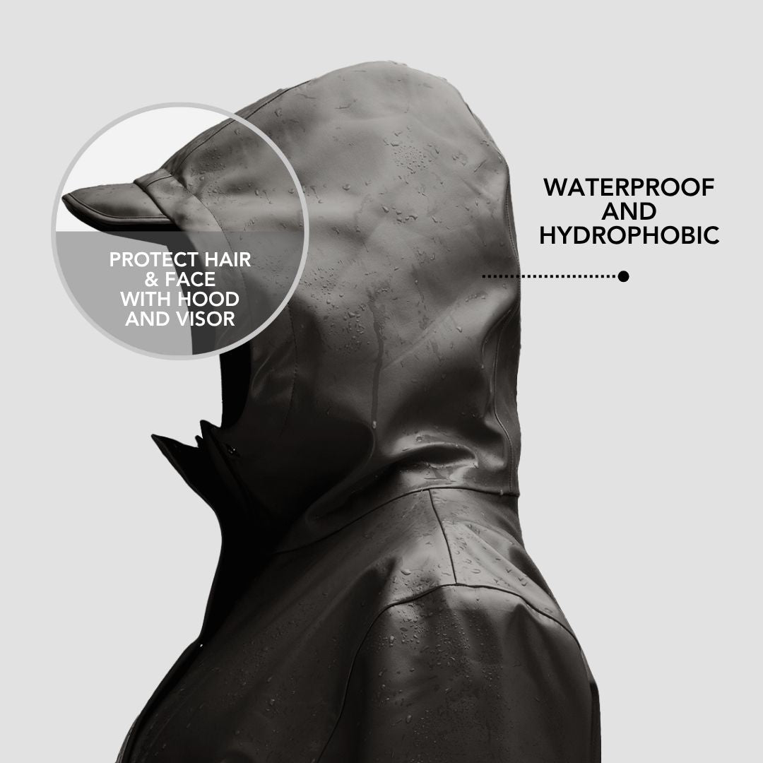 Waterproof Satin-Lined Men's Long Rain Jacket - Windproof & Breathable for Outdoor Activities, Commuting & Travel
