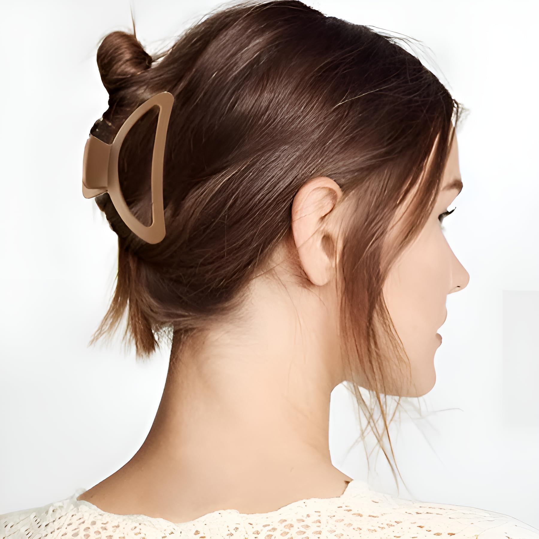 PACTIV 4-Piece Non-Slip Hair Claw Clips for Women - Strong Hold Ponytail Clamps, Simple Style Hair Clips for Thick Hair - Perfect for Workouts, Office, and Everyday Hairstyles