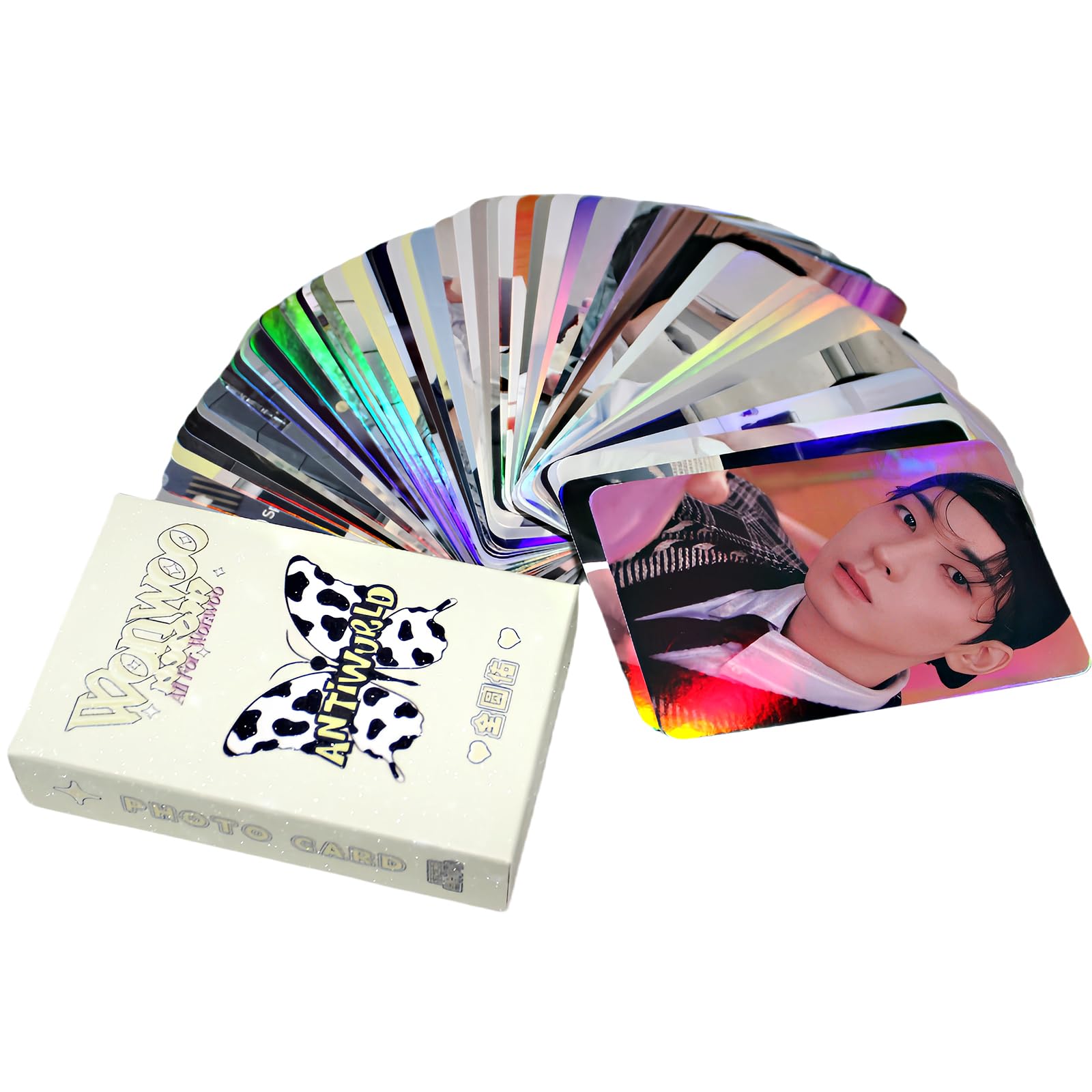 PYAJUU Kpop Seventeen Laser Photocard Set - 50PCS Holo Effect Lomo Cards with Wonwoo Design | Perfect for Fans, Birthday Gifts & Party Decorations | Ideal for Kpop Collections, Room Decor & Fan Meetings