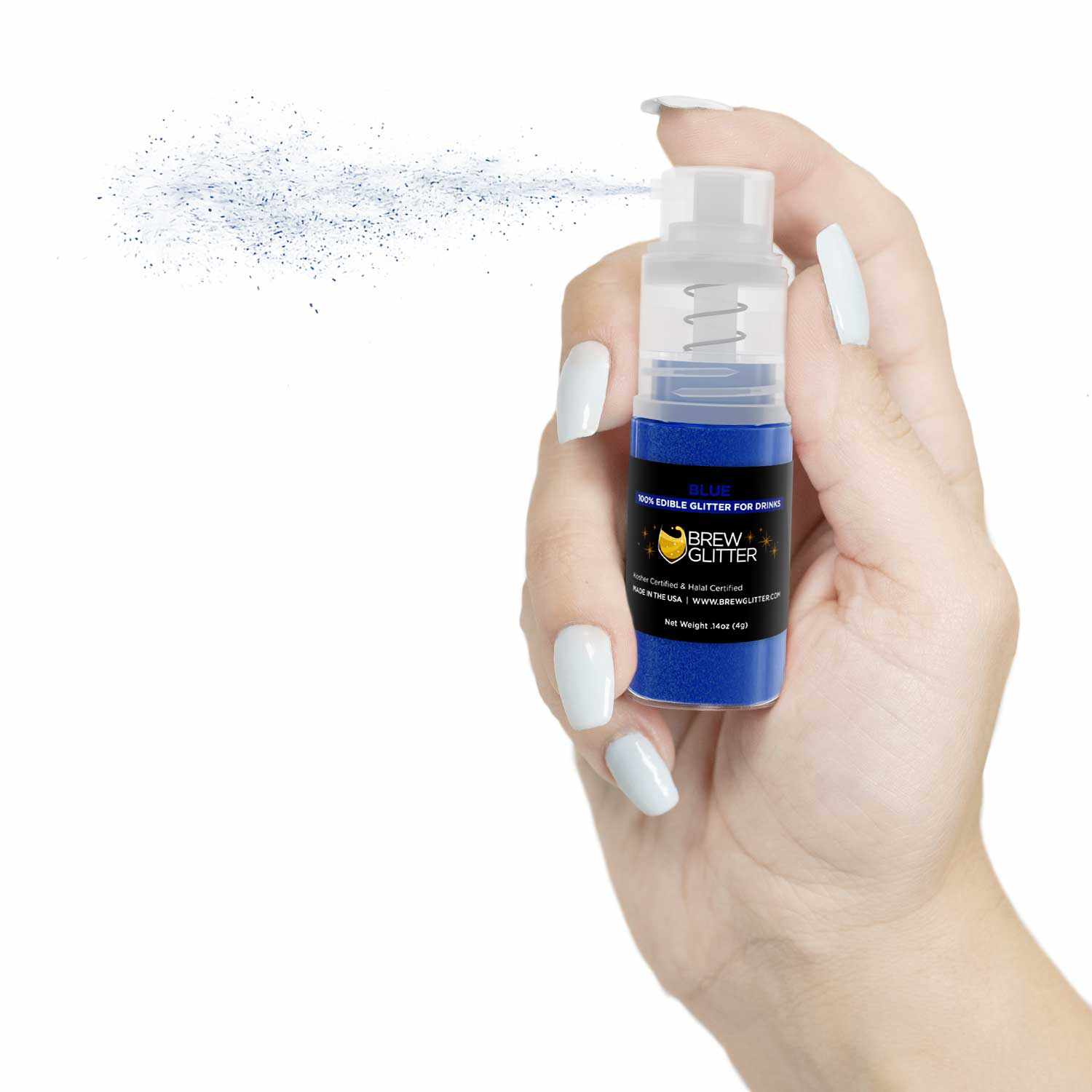 Blue Beverage Glitter for Drinks | Mini Spray Pump Bottle - Perfect for Cocktails, Mocktails & Party Decorations