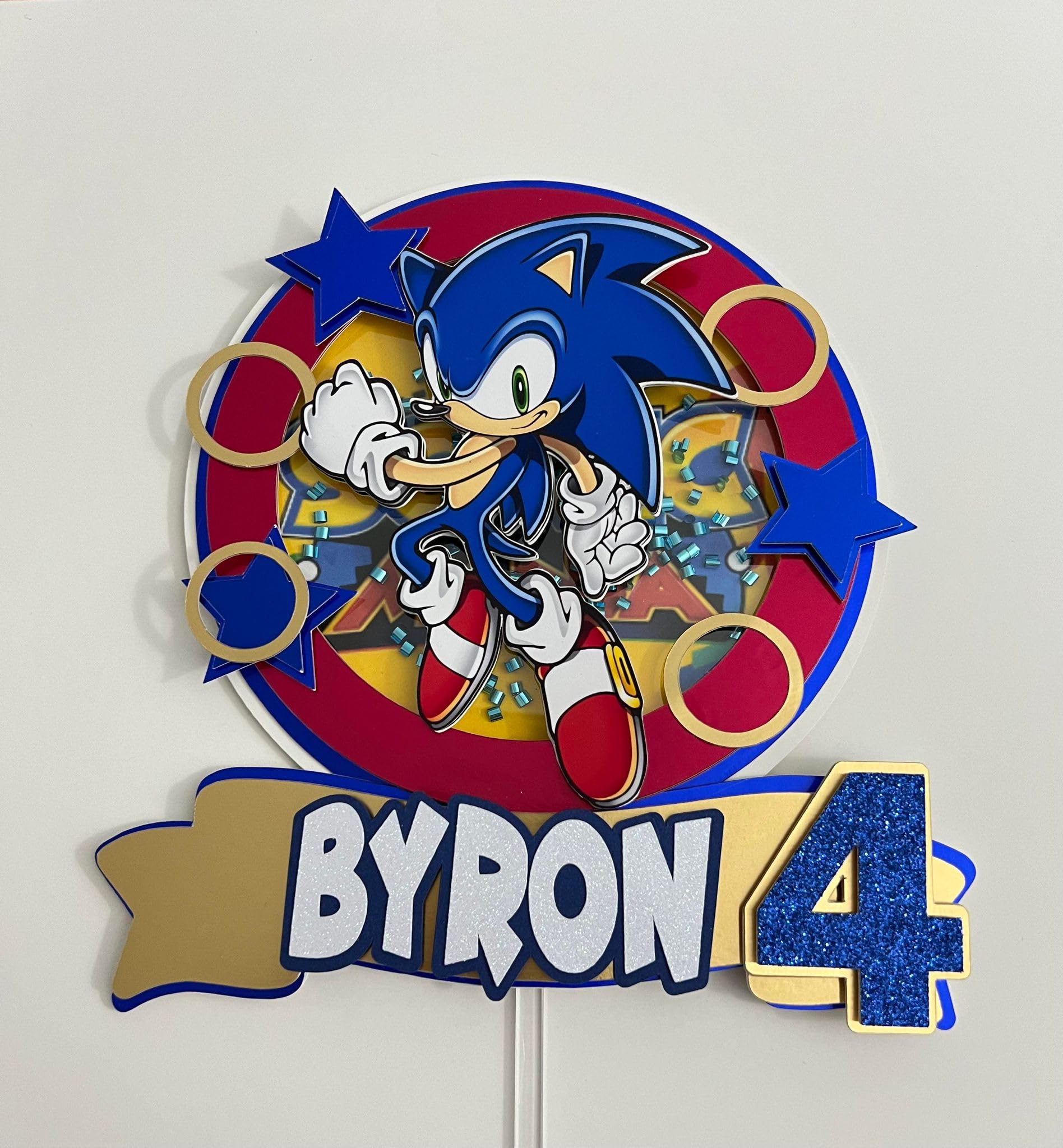 Custom Sonic Cake Topper - 3D Printed Birthday Party Decorations for Kids & Adults - Perfect for Sonic The Hedgehog Themed Cakes, Cupcakes & Desserts