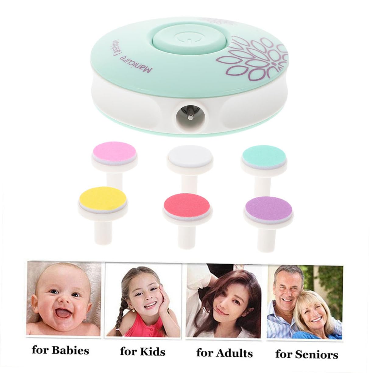 Totority 3-in-1 Electric Nail Trimmer Set - Safe Baby Nail Clippers & Manicure Kit with Ergonomic Design for Boys, Girls & Infants | Gentle Nail Care for Newborns, Toddlers & Kids at Home or Travel