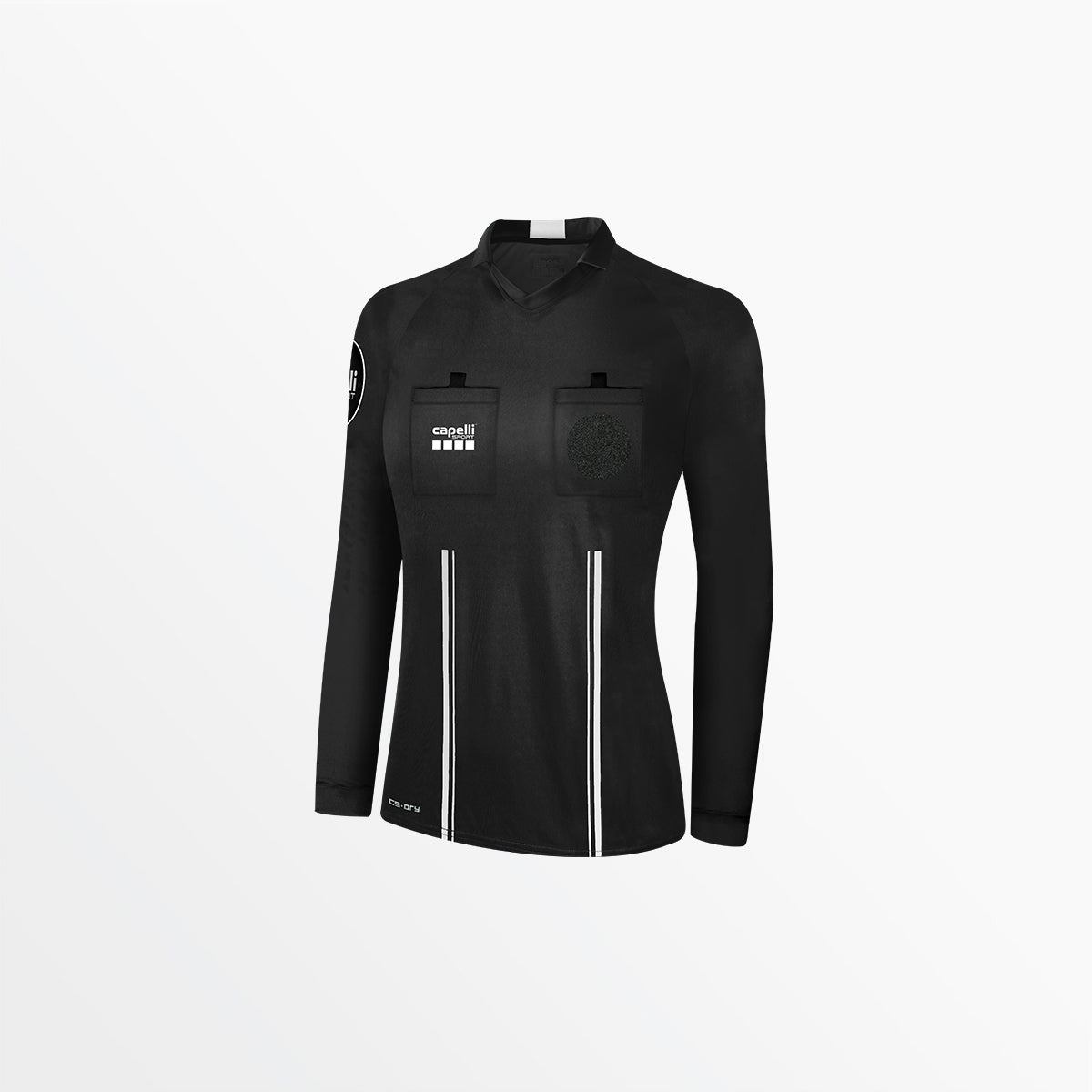 Women's Official Referee V-Neck Long Sleeve Jersey - Comfortable Sports Shirt for Soccer, Basketball & Volleyball Games, Training & Outdoor Activities