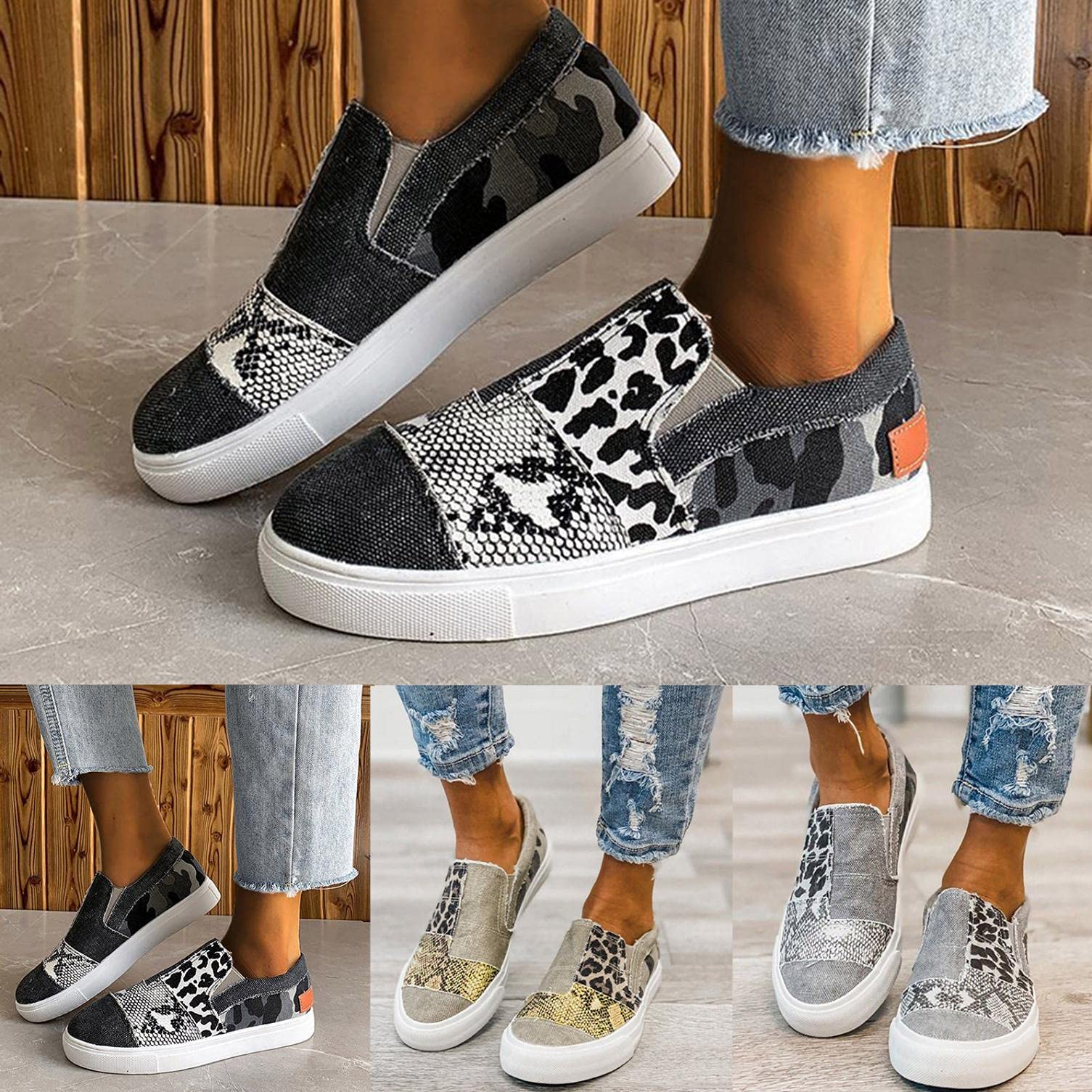 Masbird Women's Fashion Sneakers - Comfortable Slip-On Walking Shoes with Round Toe | Breathable Canvas Casual Shoes for Running, Jogging & Daily Wear (Black) | Perfect for Workouts, Errands & Weekend Outings