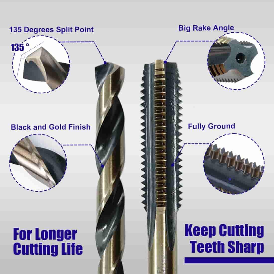 Premium 18-Piece Metric Drill and Tap Set - M2.5 to M12 HSS Jobber Length Drill Bits & Hand Plug Taps with T-Handle Ratchet Wrench & Metal Storage Case - Perfect for Metalworking, DIY Projects, and Professional Machining