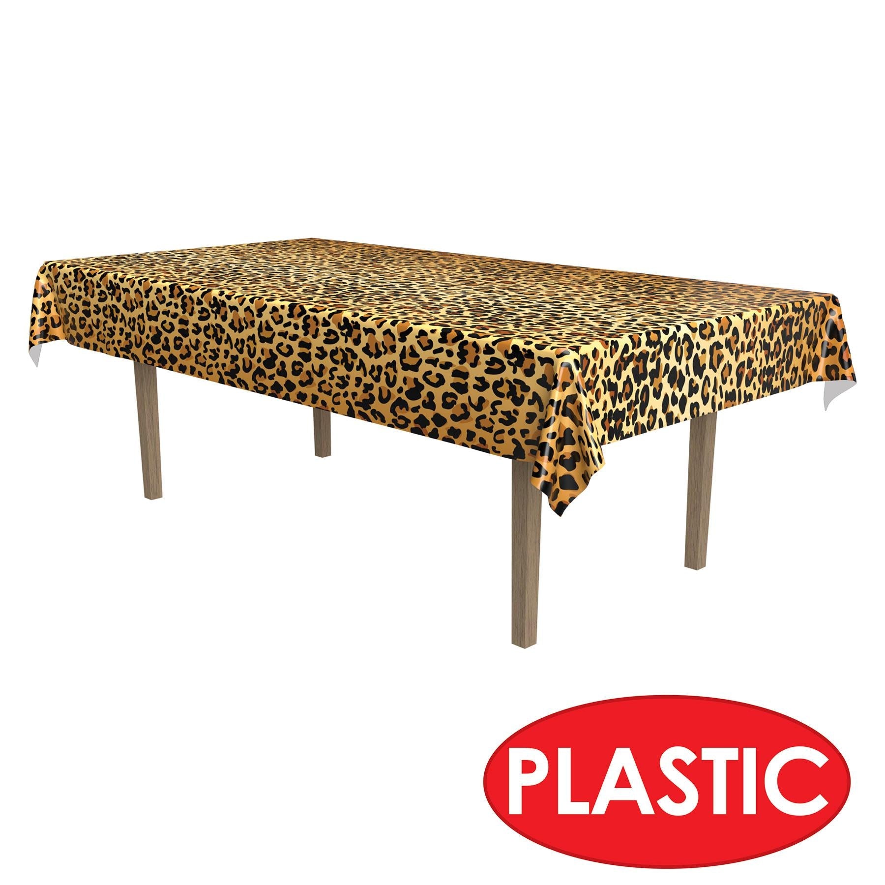 12 Pack Beistle Leopard Print Party Table Covers - Premium Disposable Tablecloths for Birthday, Baby Shower & Holiday Decorations - Perfect for Indoor/Outdoor Events