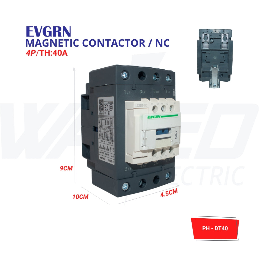40A Motor Control Contactor - 3 Phase AC3 Rated for Industrial & EV Applications | Heavy Duty Electrical Switch for HVAC, Pumps & Machinery