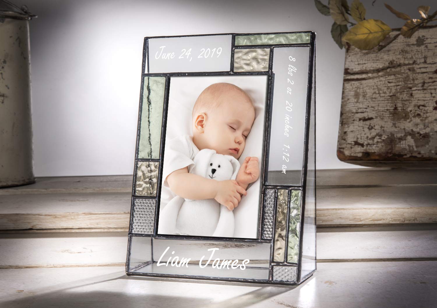 Personalized Baby Photo Frame 4x6 - Nursery Decor for Newborn Gift