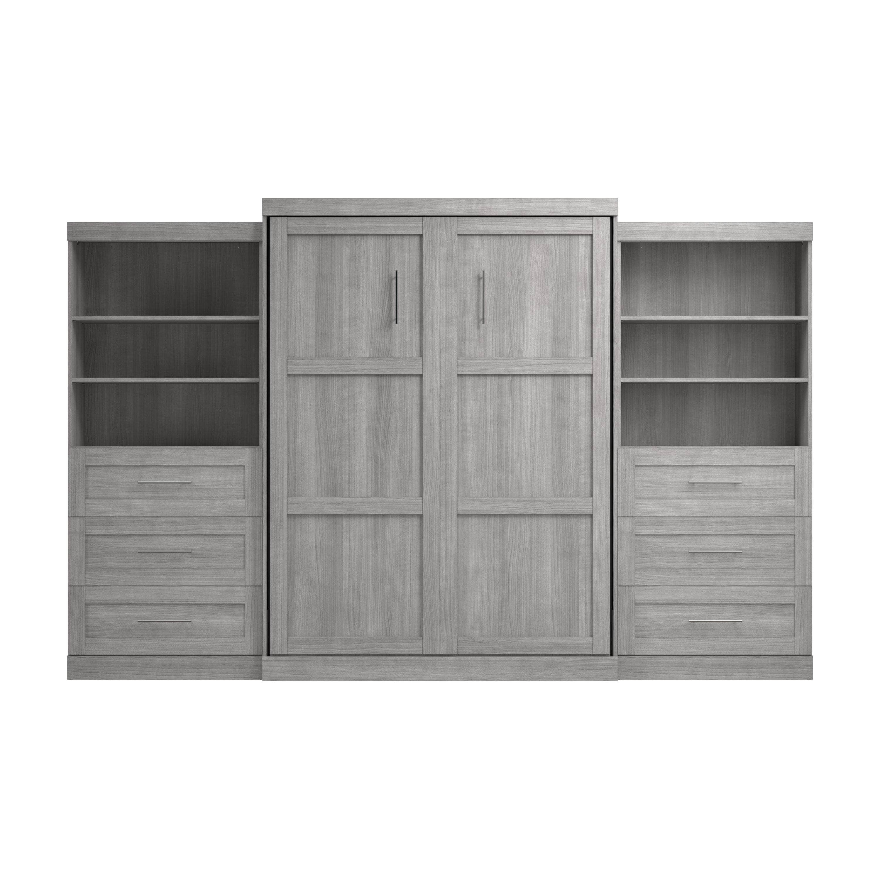 Pur Queen Murphy Wall Bed with 2 Storage Drawers - Space Saving Fold Down Bed (136 Inch) in 6 Colors | Perfect for Small Apartments, Guest Rooms & Home Offices