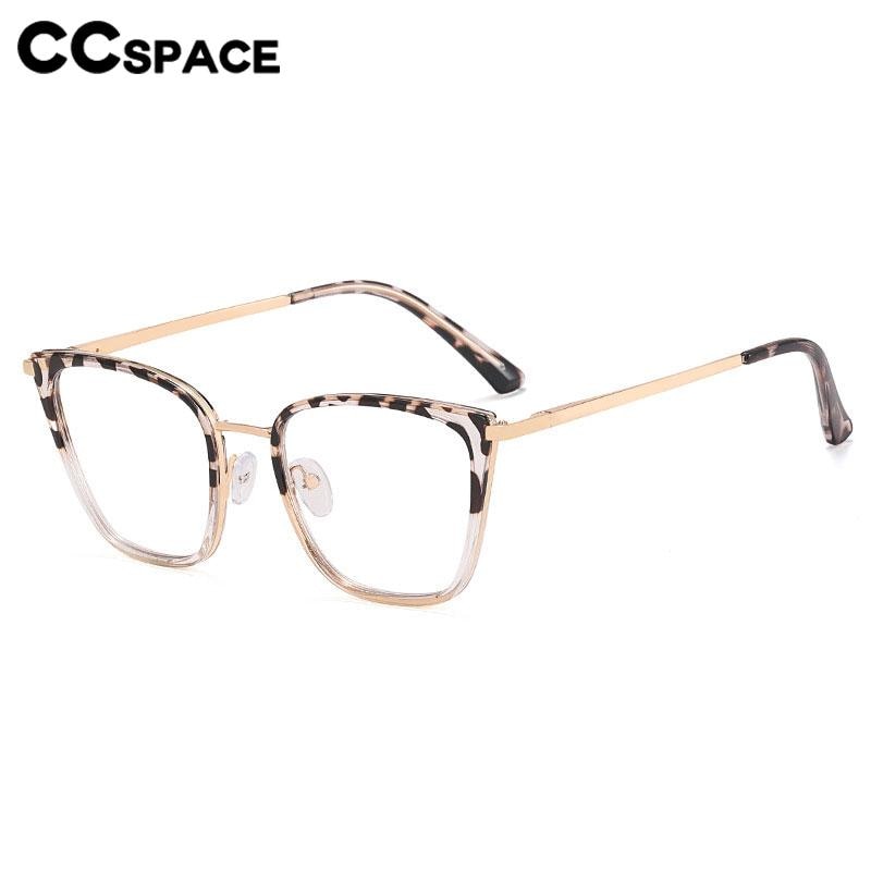 CCspace Women's Full Rim Square Cat Eye Titanium Glasses Frame TR90 Lightweight & Durable for Work, Reading & Fashion Accessories