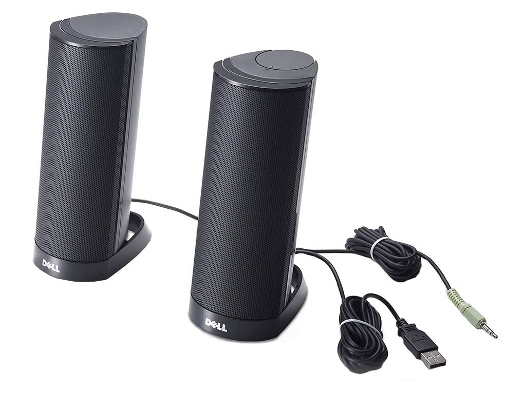 Dell AX210 USB Stereo Speaker System - High-Quality Black Computer Speakers for PC, Laptop, Gaming & Home Office - Perfect for Music, Movies & Video Conferencing