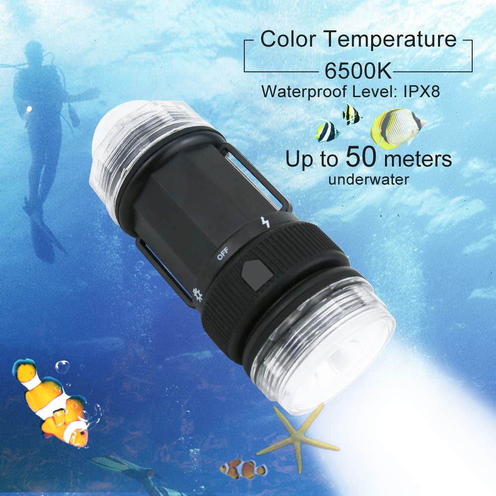 Best Scuba Diving Flashlight - 10000 Lumens Waterproof Dive Light with LED, Rechargeable Underwater Torch for Night Diving, Spearfishing, Cave Exploration & Outdoor Adventures