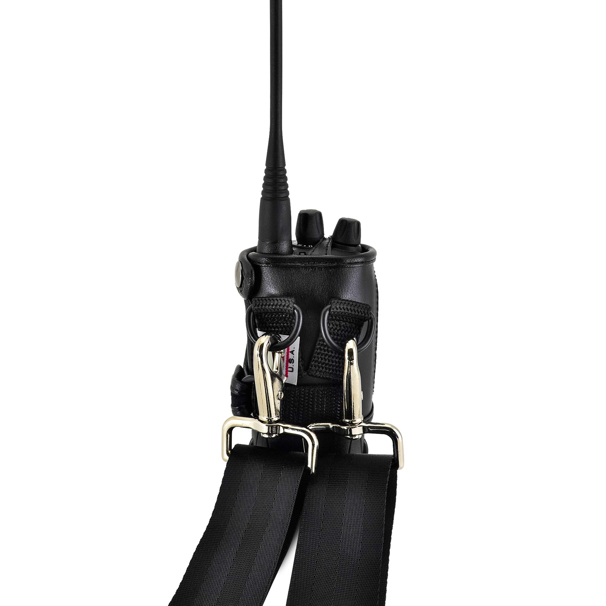 Turtleback Heavy Duty Leather Belt Holster for TAIT TP8100 Radio - Police & Fire Two-Way Radio Case with D-Ring Attachment | Tactical Duty Gear for First Responders, Security & Outdoor Adventures
