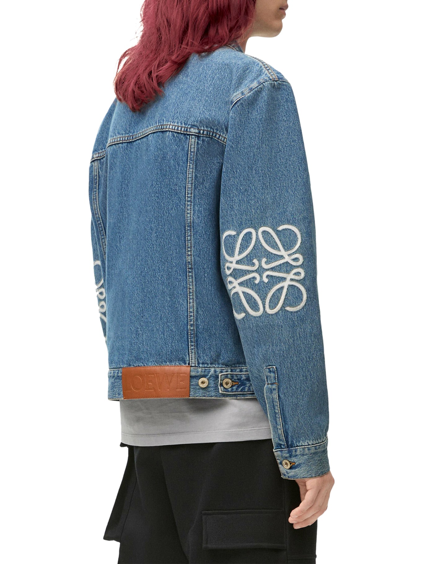 Anagram Denim Jacket for Women & Men - Stylish Vintage Distressed Denim Coat with Button Front - Perfect for Casual Outfits, Streetwear & Layering