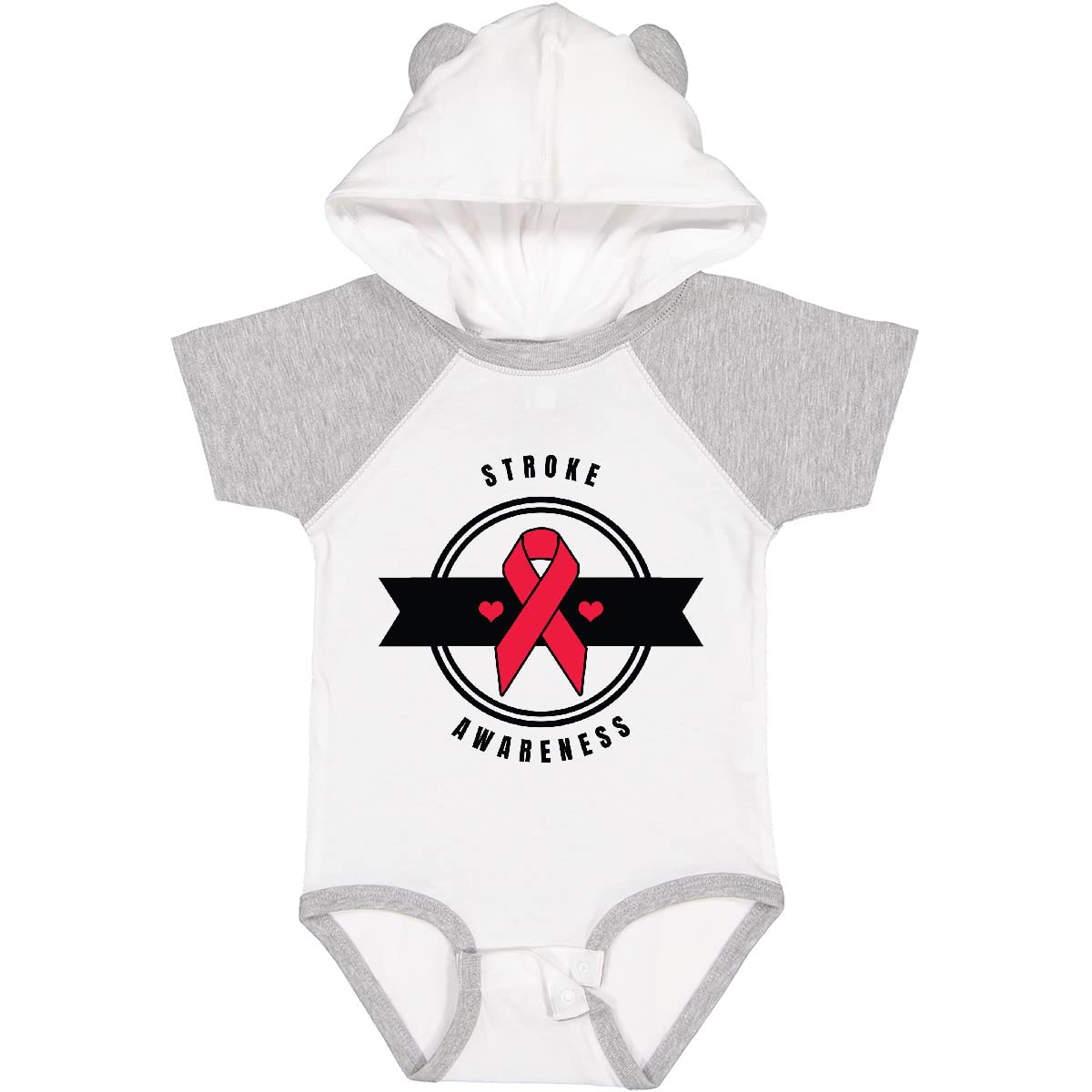 Inktastic Stroke Awareness Red Ribbon Banner Baby Bodysuit - Soft & Comfortable Infant Onesie for Awareness Events & Fundraisers