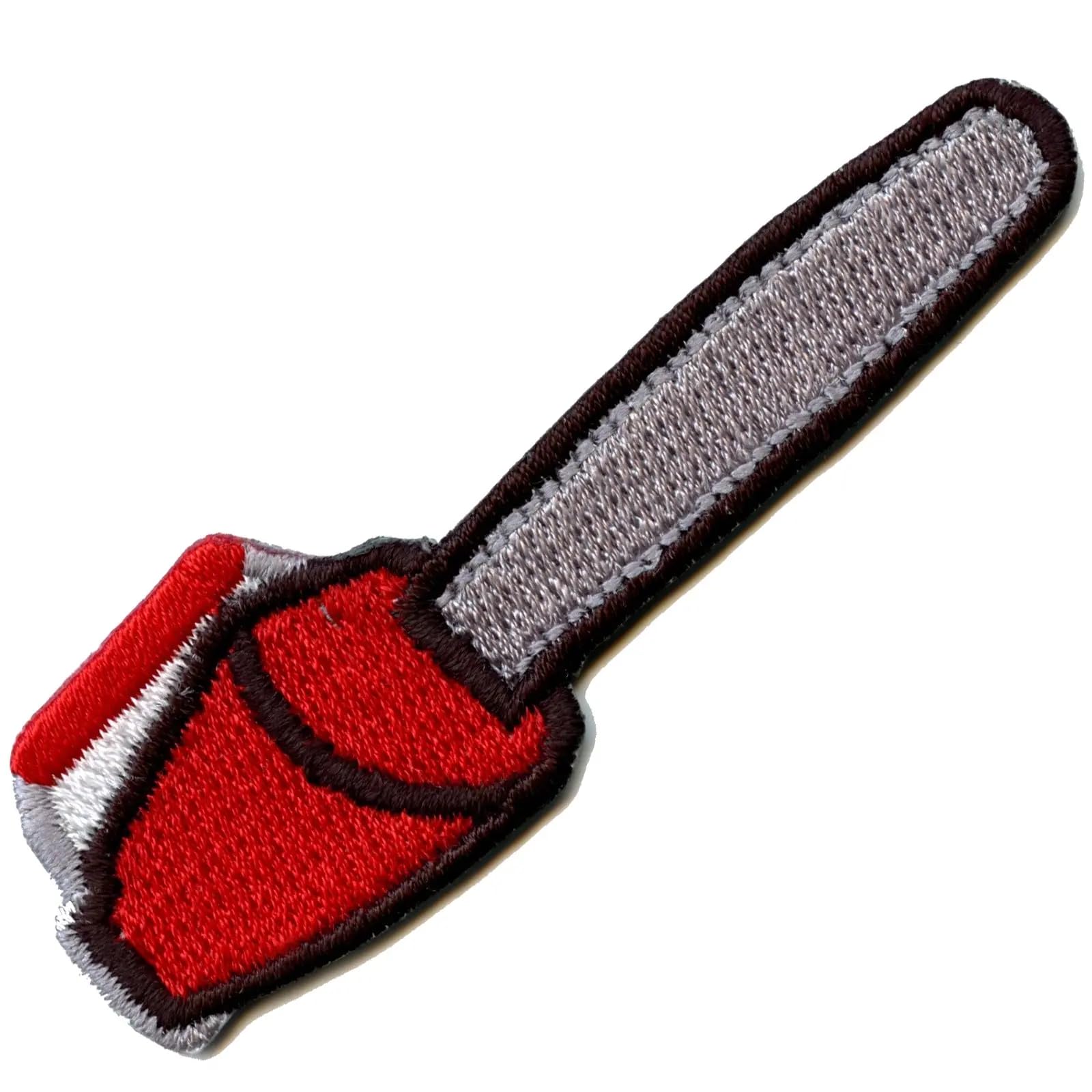 Horror Chainsaw Iron-On Embroidered Patch for Jackets, Hats & DIY Crafts – Perfect for Halloween Costumes & Punk Fashion