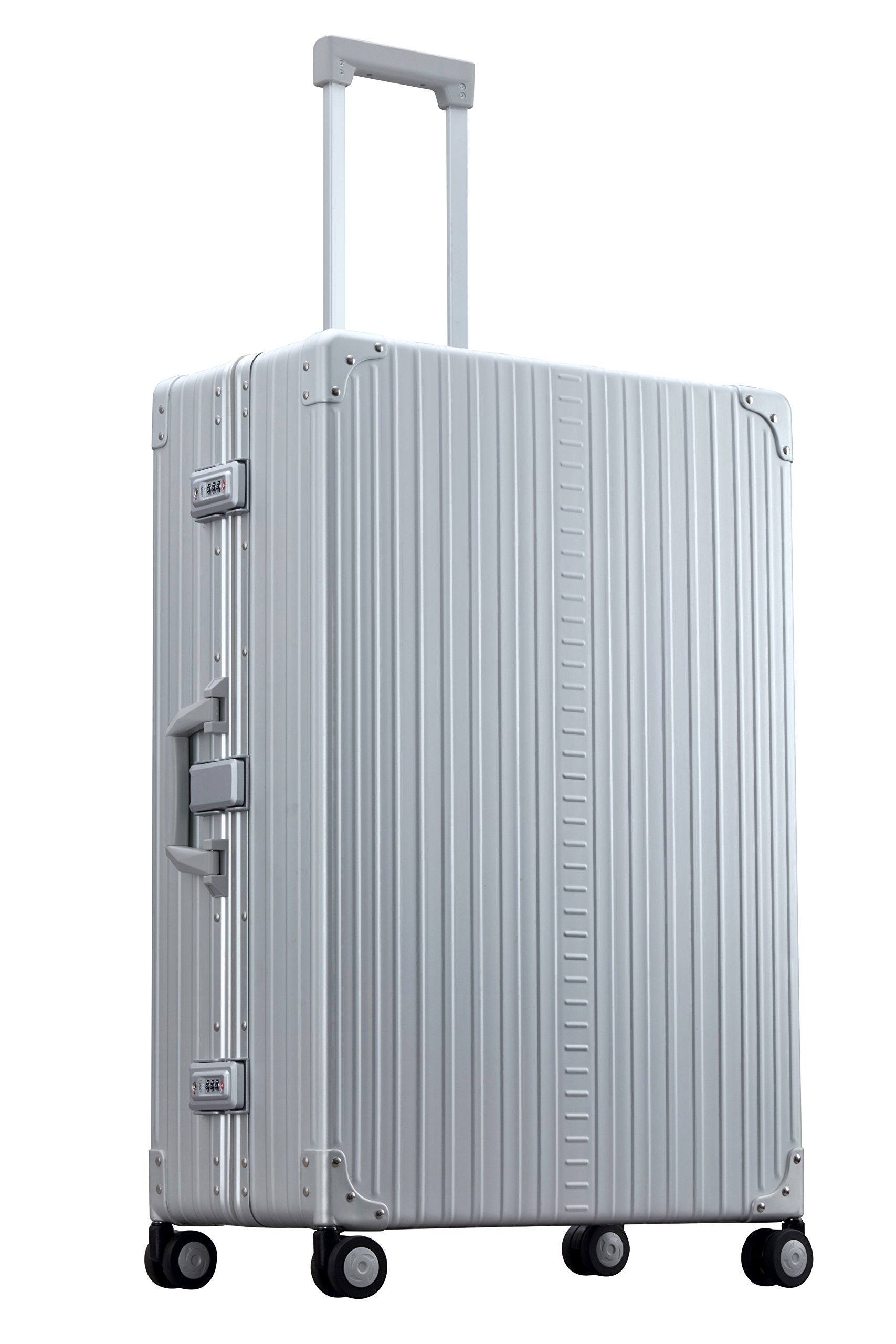 Aleon 32-Inch Aluminum Hardside Checked Luggage - Lightweight Durable Suitcase for Travel, Business Trips & Vacations (Platinum Silver)