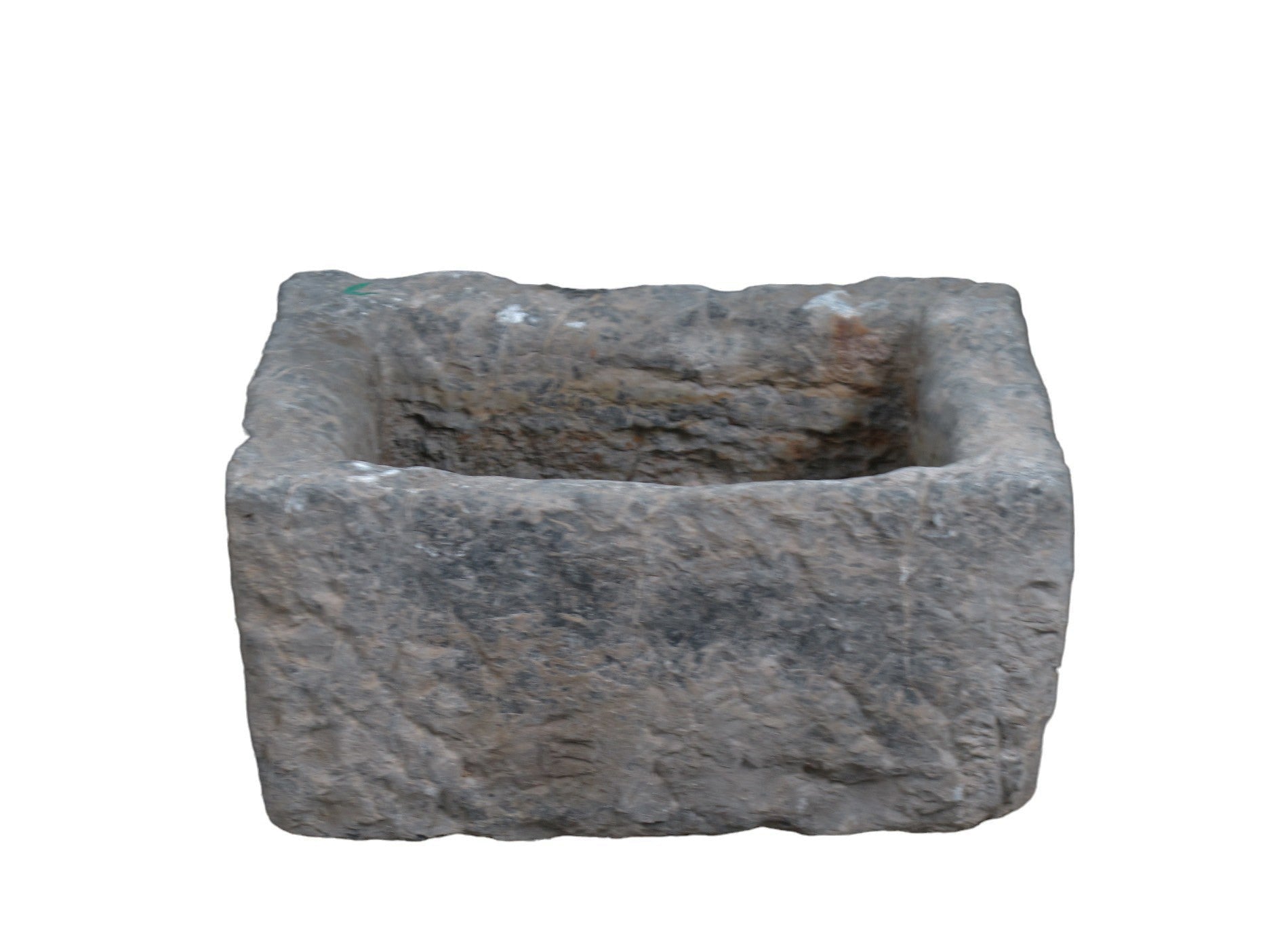 16 Inch Long Hand Chiseled Stone Trough - Rustic Farmhouse Planter for Succulents & Herbs | Perfect for Garden, Patio & Home Decor