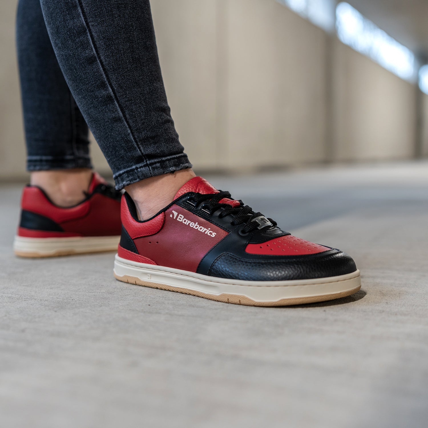 Barefoot Sneakers for Men & Women - Barebarics Wave Black & Red Minimalist Shoes | Lightweight & Flexible for Running, Walking & Gym Workouts