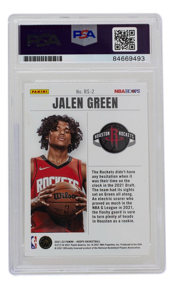 Jalen Green Autographed Houston Rockets 2021 NBA Hoops Rookie Card #RS2 PSA/DNA Certified - Perfect for Basketball Memorabilia Collectors and NBA Fans Display