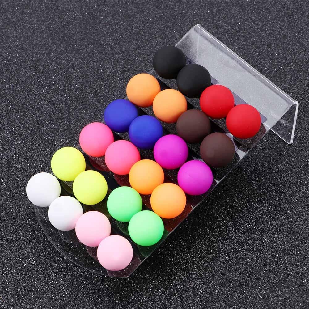 12 Pair Multicolor Acrylic Ball Drop Earrings - Fashion Jewelry for Women - Perfect for Parties, Weddings & Everyday Wear