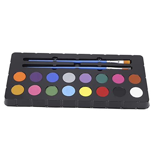 16 Colors Face & Body Paint Kit - 0.7oz Safe Non-Toxic Makeup for Halloween, Cosplay, Theater & Carnival - Waterproof & Portable for Professional & Kids Use