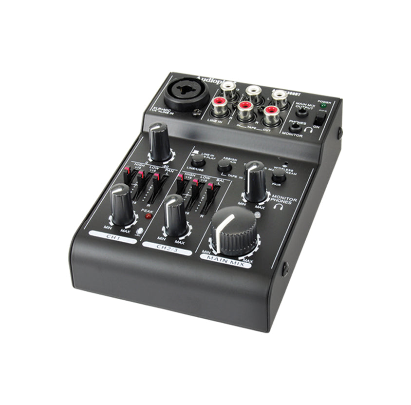 3 Channel Mic/Line Mixer with USB Audio Interface - AQM 1300U Professional Audio Mixer for Podcasting, Live Streaming & Home Studio Recording